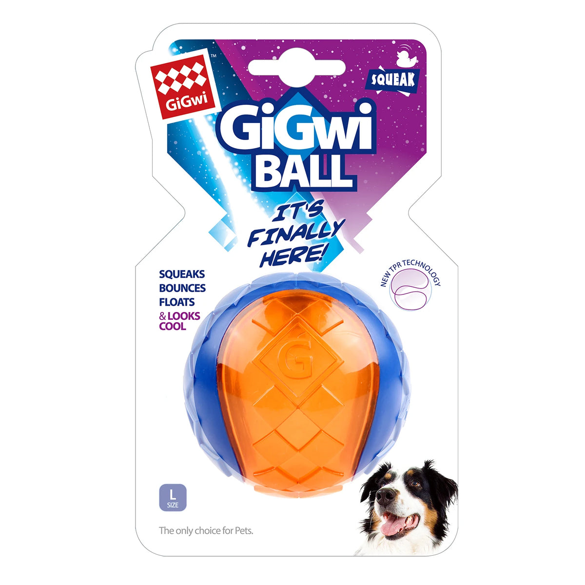 Interactive Dog Ball Pet Toys G-Ball Series Squeaky 2.5' Bouncy Assorted Colors for Small/Medium Dogs