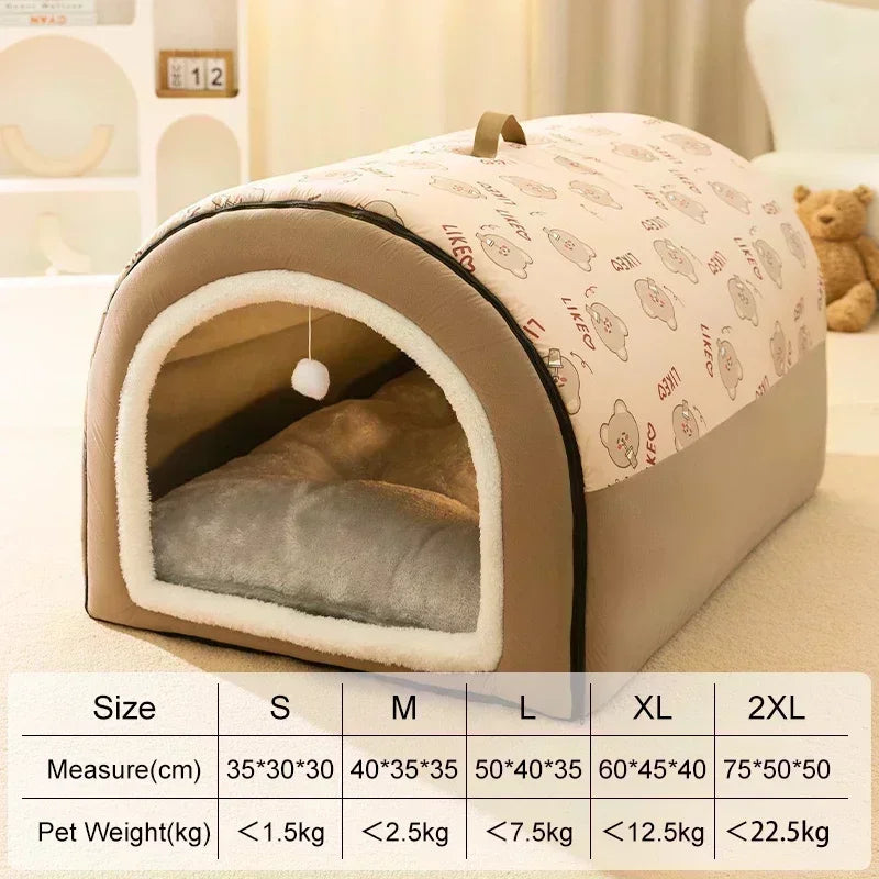 1PC Large Dog Kennel Winter Warm Dog House Removable Washable Four Seasons Large Dogs and Dog House Type Pet Sleeping Supplies