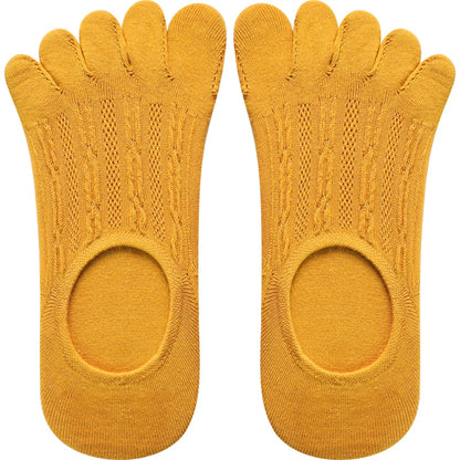 3Pairs Women's Socks Fashion Cotton Breathable Invisible Ankle Short Boat Socks Open Toe Sweat-absorbing Elasticity Ladies Sox