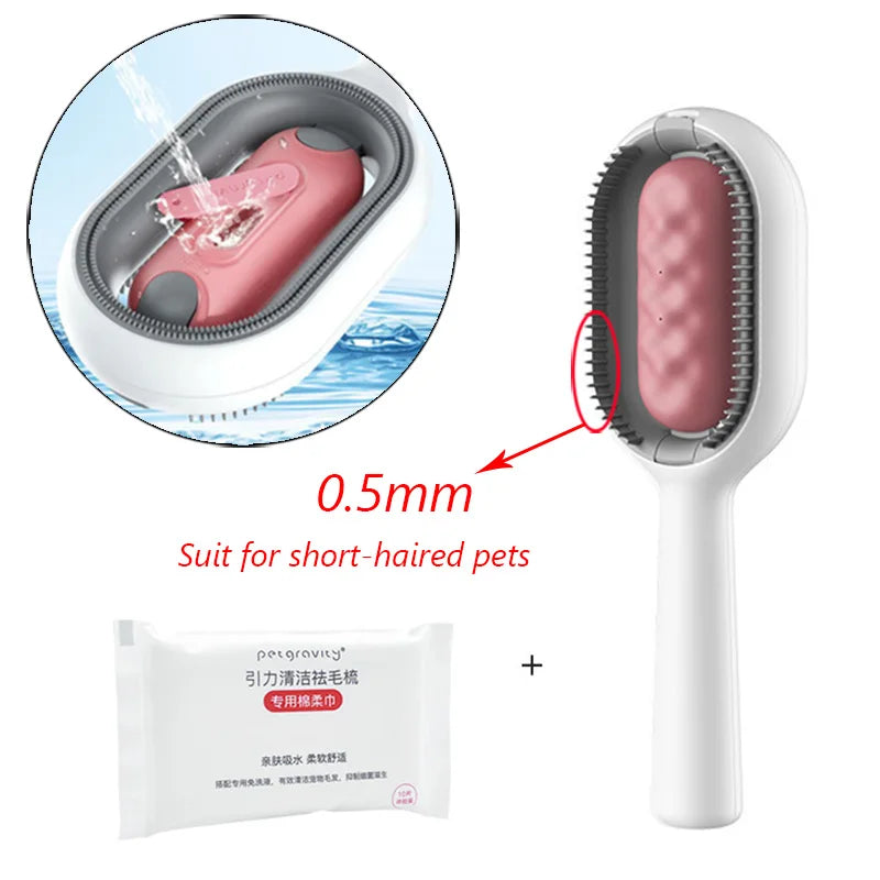 Double Sided Hair Removal Brushes for Cat Dog Pet Grooming Comb with Wipes Kitten Brush gato accesorios artículos para mascotas