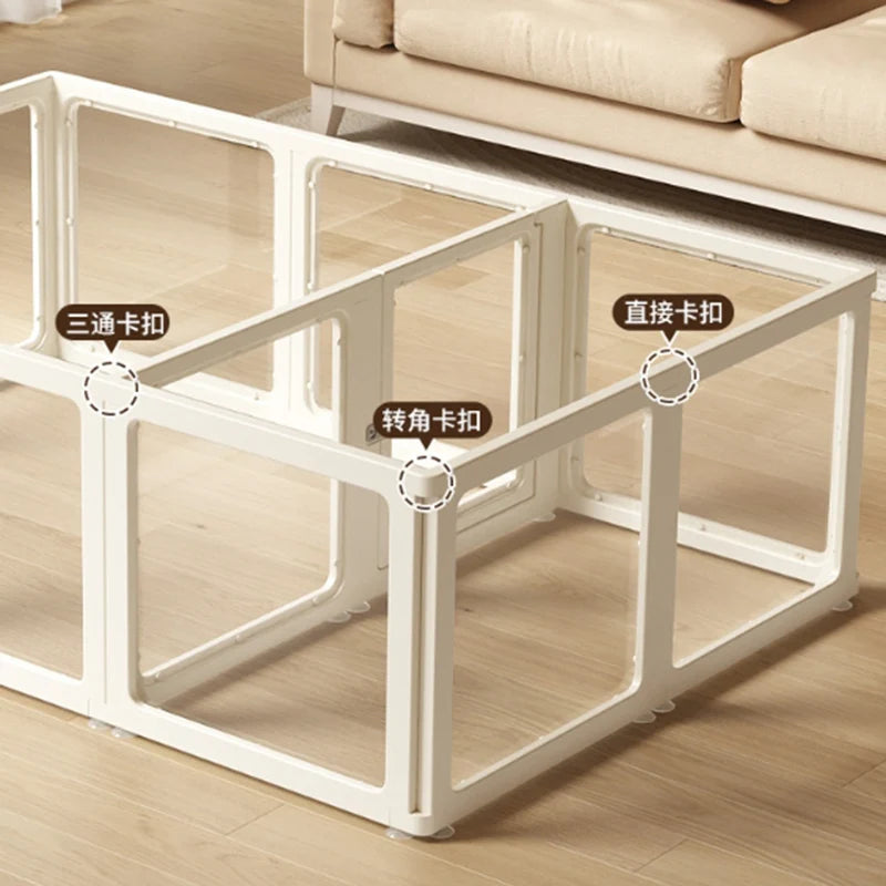 Pet Fence Fully Transparent Houses Acrylic Large Dog Fence Indoor Dog House.Large Space Dog Crate Double Suction Cup Design