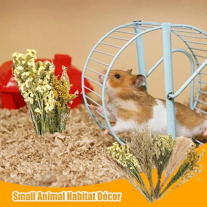 Nature Flower Herb Hamster Bedding Decor Hamster Habitat Decor Hamster Cage Supplies For Hamsters Gerbils Rabbit Other Small Pet
