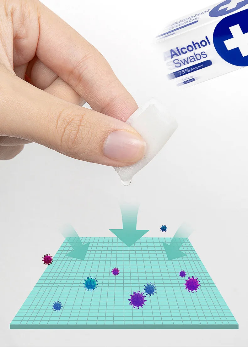 Disposable Alcohol Cotton Pads for Phone Screen Cleaning Wound Disinfection Sanitizing Wipes Portable Convenient Care