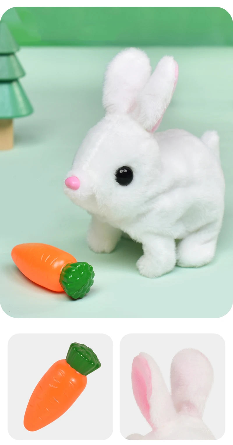 Children Pretend Play Pet Care Set Simulation Electric Plush Stuffed Dog Cat Rabbit Toy Walking Barking Education Toys for Girls