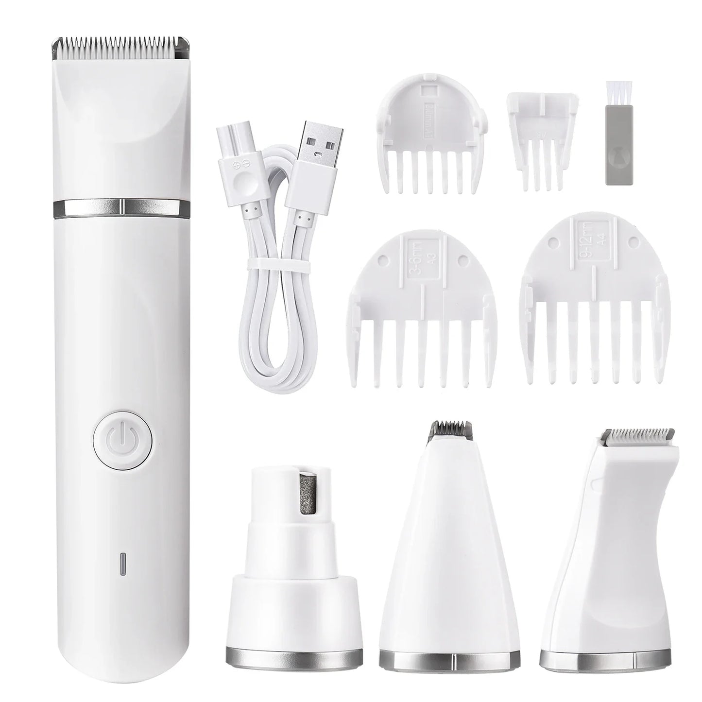 4-in-1 Multi-functional Electric Dog Clippers for Grooming Cordless Dog Shaver Clippers Trimmers Low Noise Pet Grooming Tools