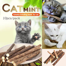 10pcs/bag Cat Chew Toys Natural Catnip Stick Pet Cats Kitten Snacks Matatabi Teeth Molar Chewing Toys Stick