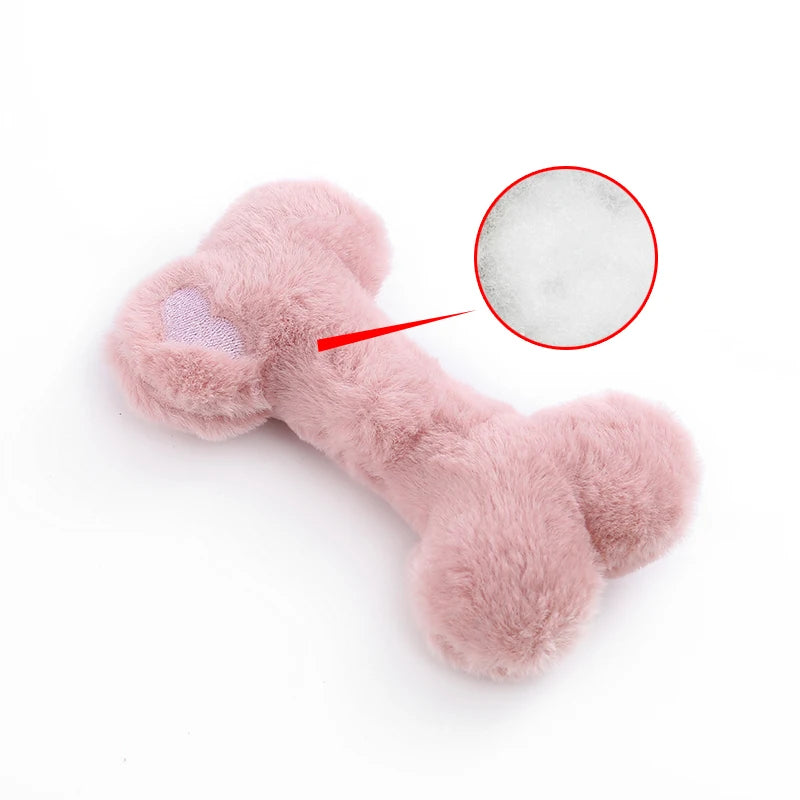 Cute love bone plush vocal dog toys containing bb called grinding teeth bite resistant interactive play pet supplies