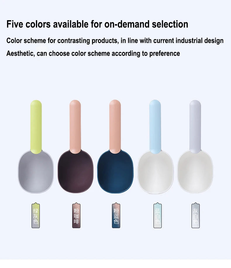 Pet Cat Dog Food Shovel with Sealing Bag Clip Spoon Multifunction Thicken Feeding Scoop Tool Creative Measuring Cup Pet Supplies