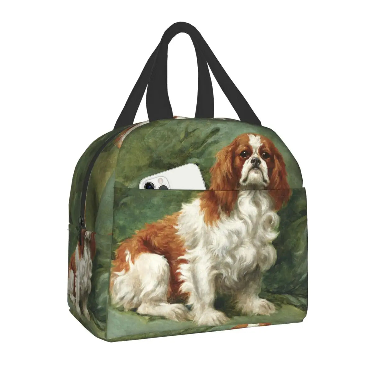 Cavalier King Charles Spaniel Dog Insulated Lunch Tote Bag for Women Portable Thermal Cooler Food Lunch Box Work School Travel