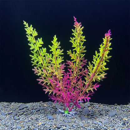 7.08 吋魚缸仿真植物水族箱人造裝飾植物擺飾水草魚缸塑膠裝飾 18 厘米