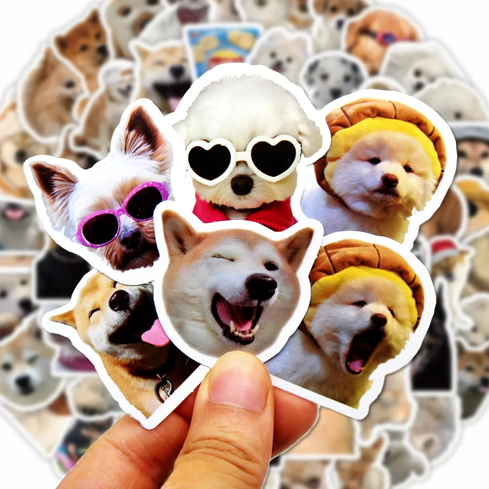 10/50/100pcs Funny Dog Stickers Cartoon Cute Decals Toy Stationery Guitar Phone Bicycle Laptop Luggage Car Graffiti Kids Sticker