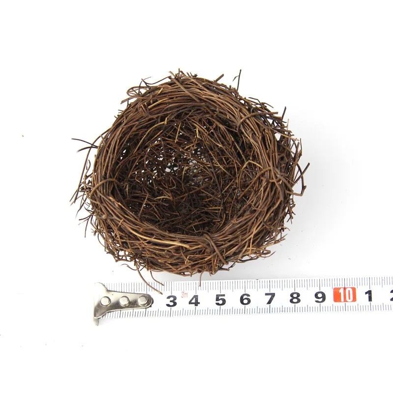 Round Rattan Bird Nest Easter Handmade DIY Craft Vine Simulation Bird Nest Egg Decor Props Home Garden Window bird house