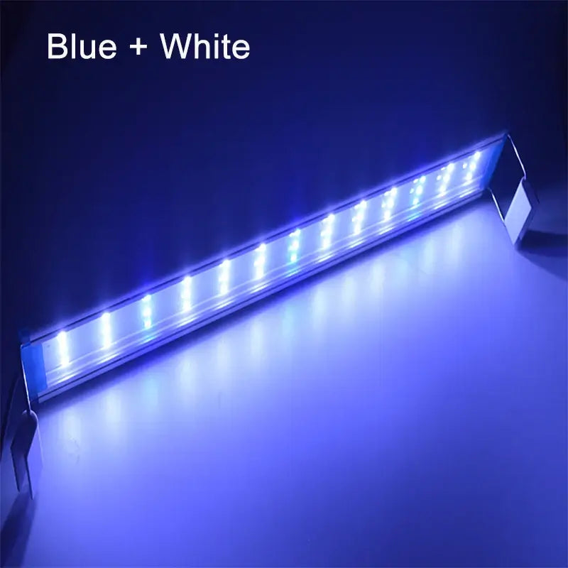 Aquarium LED Light Super Slim Fish Tank Aquatic Plant Grow Lighting Waterproof Bright Clip Lamp Blue LED 18-75cm for Plants 220v