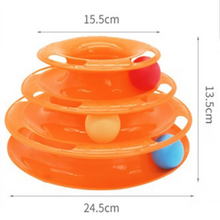 Pet cat toy Three-layer ball cat Turntable Cat interactive educational track toy cat space tower play plate