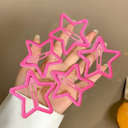 AWAYTR 5 Pcs Hollowed Star Hair Clips Star Snap Hairpins Sweet Headpiece Hair Barrettes Hair Accessories for Girls Dropship