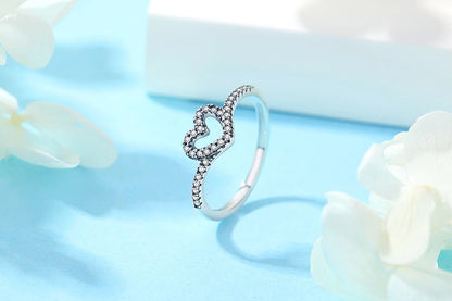 Original 925 Sterling Silver Rings For Women Crown Love Heart Sun Moon Engagement Wedding Rose Gold Pave CZ Ring Luxury Jewelry
