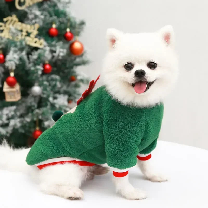 Dog Christmas Clothes Winter Warm Pet Clothes for Small Medium Dogs Elk Santa Claus Dog Cats Coat Hoodies Christmas Dogs Costume