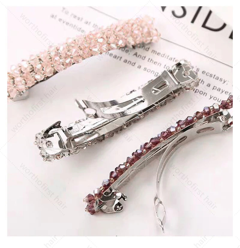 New Korean Elegant Hairpins Hairgrips Crystal Rhinestone Barrettes Hair Clips For Women Girls Hair Accessories