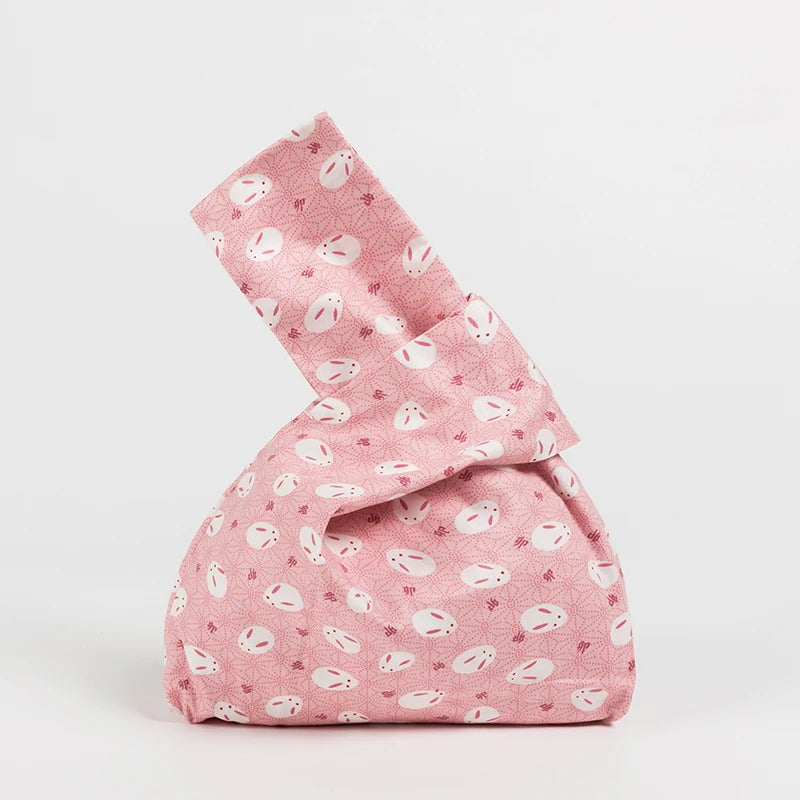 KOKOPEA Japanese Mini Portable Knot Wrist Bag Women Top Handle Bag Simple Purse Handbags Waterproof Shopping Bag Phone Key Pouch
