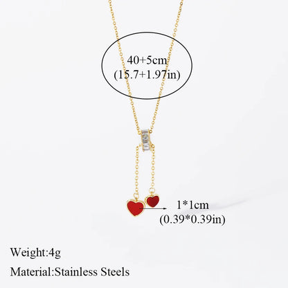 EILIECK 316L Stainless Steel Moon Pearl Zircon Puppy Pendant Necklace For Women Girl New Fashion Neck Chain Jewelry Gift Bijoux