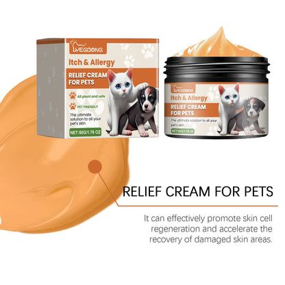 Yegbong Pet Skin Care Cream Gentle Itching Relief Wart Remover Improve Ringworm Skin Treatment Catnip Hair Healthy Pets Cream
