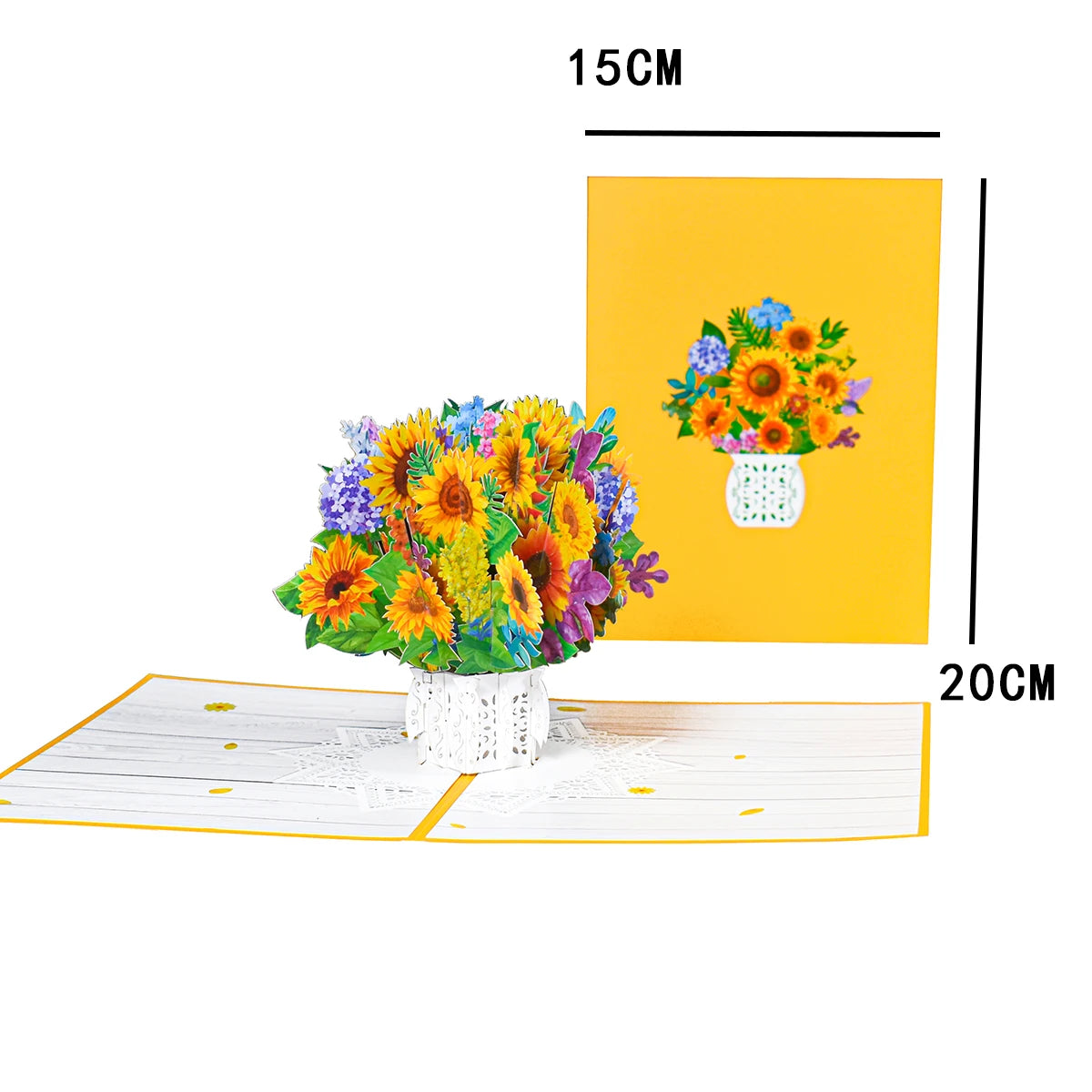 Pop-Up Flower Card Flora 3D Greeting Card for Birthday and Festivals