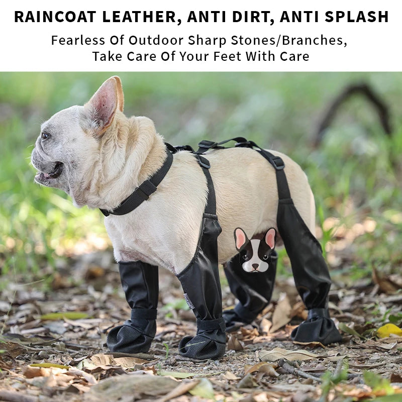 Dog Shoes Waterproof Ajustable Shoes For Dogs Non-Slip Dog Boots Outdoor Protector Accessories For Small Medium French Bulldog