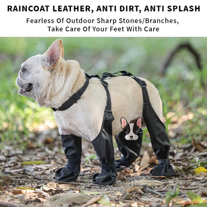 Dog Shoes Waterproof Ajustable Shoes For Dogs Non-Slip Dog Boots Outdoor Protector Accessories For Small Medium French Bulldog