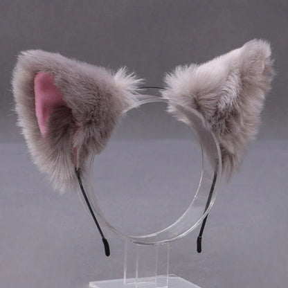 Fox Cat Ear Plush Hair Hoops Cosplay Fluffy Plush Hairband Headband Women Girl Masquerade Party Headwear Hair Accessories