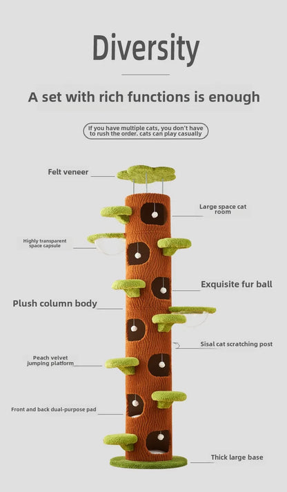 Cat climbing frame nest, cat tree integration, non-solid wood Tongtian pillar, fram toys products
