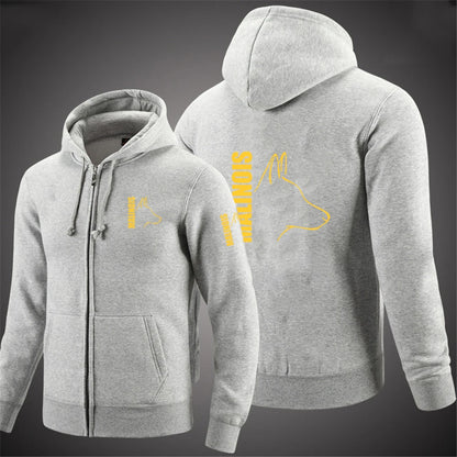 Silly Dog Belgian Malinois K9 Dog 2024 Men's Printing Solid Color Zipper Hooded Jacket Casual fashion Sweatshirt Pullover Tops