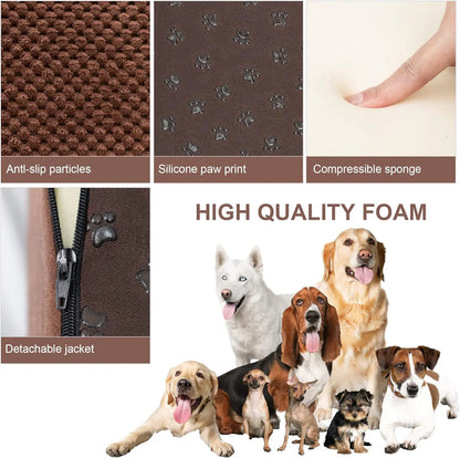 Pet Stairs for Large Dog Cat High Density Soft Foam Small Dog Ramp Ladder Stair Extra Wide Non-Slip Steps for High Bed or Couch