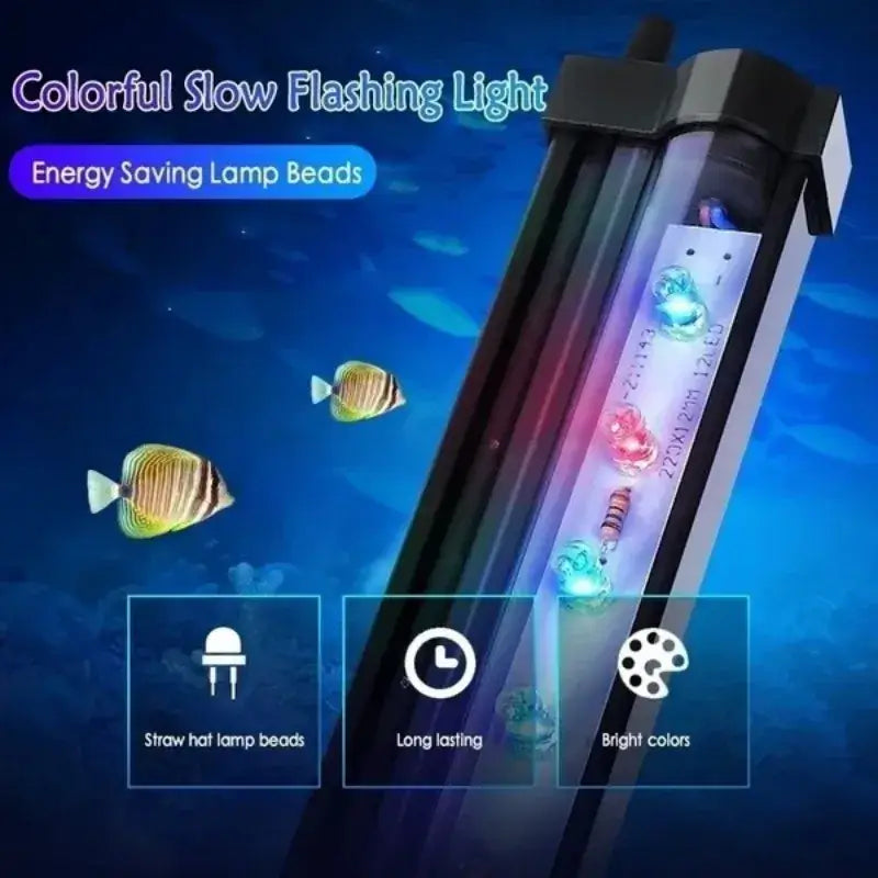 Aquarium LED Lamp Colorful Light Color Changing Bubble Light LED Diving Light Fish Tank Light Submersible Light for Fish Tank