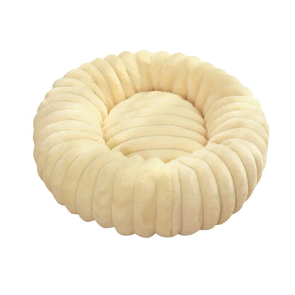 Round Plush Dog Bed for Medium Pets, Winter Soft Nest