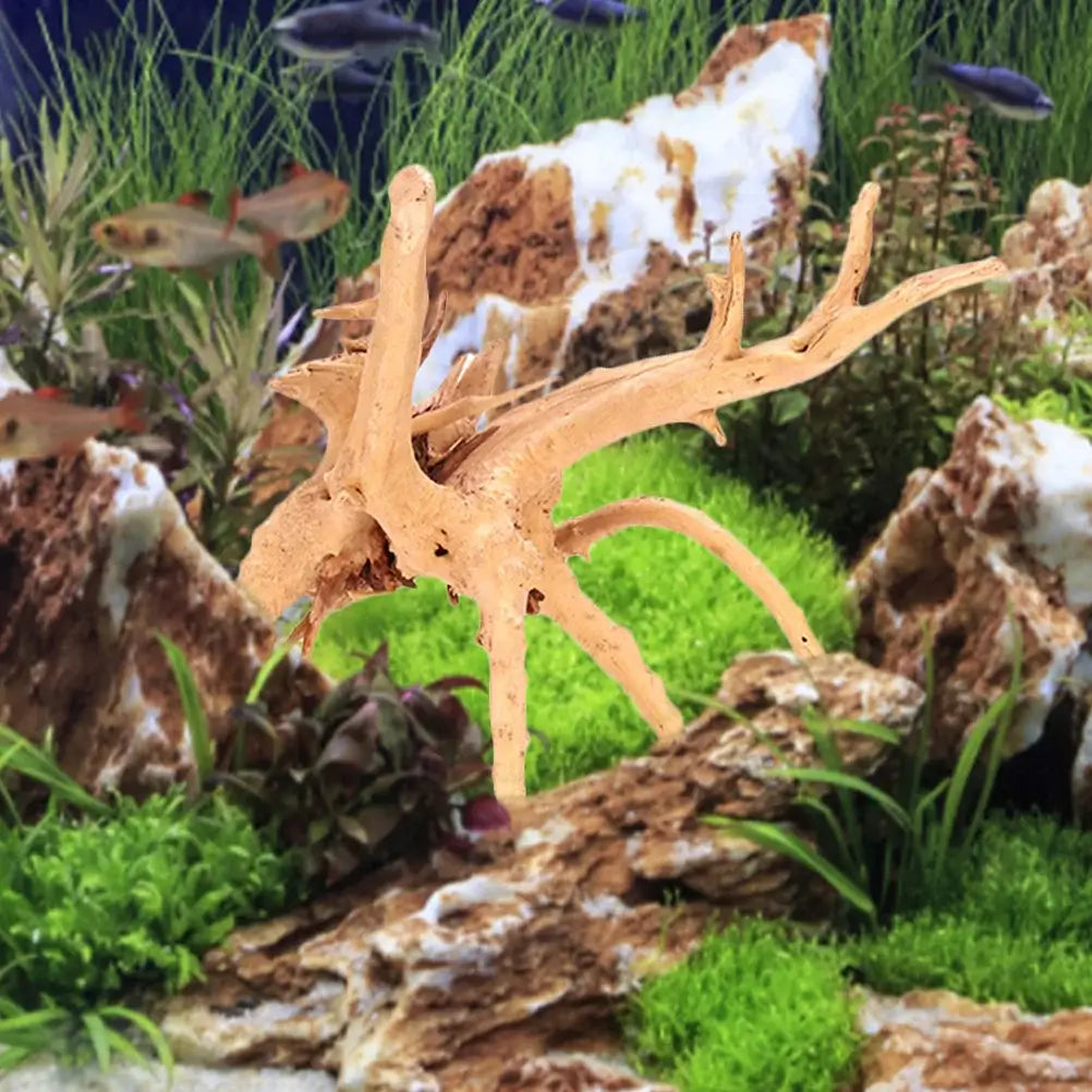 2 Pcs Fish Tank Sunken Wood Decoration Decorations Spider for Aquarium Dead-wood Decors Snake Spiders Bark Animals