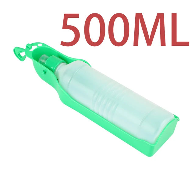 500ML Dog Water Bottle Folding Drinker Plastic Portable Water Bottle Pets Outdoor Travel Drinking Water Feeder Bowl for Dogs