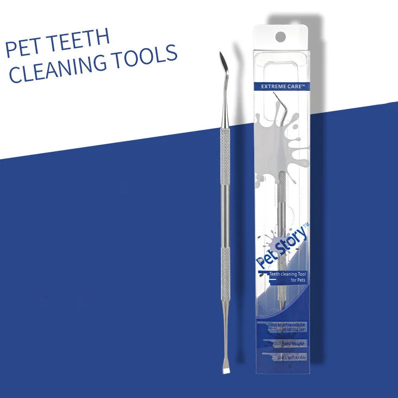 Pet Dog Toothbrush Stainless Steel Double Head Tooth Cleaning Tool Brush Bad Breath Tartar Teeth Care For Dog Cat Supplies