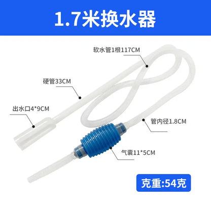 Aquarium Siphon Fish Tank Syphon Vacuum Cleaner Pump Semi-automatic Water Change Changer  Water Filter Pump Cleaning Accessories