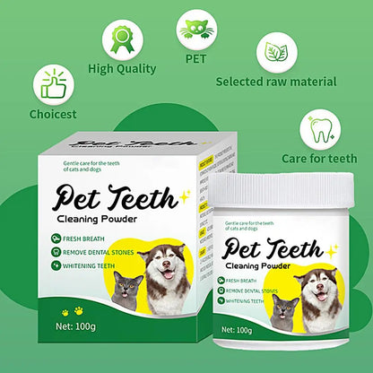 Food grade canine tooth cleaning powder, advanced care 100g formula, small and medium-sized canine tooth powder
