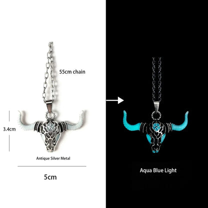 Luminous Glowing Lotus Cat Snake Ox Elephant Pendant Necklace Glow In The Dark Tree Necklace for Men Women  Halloween Gift
