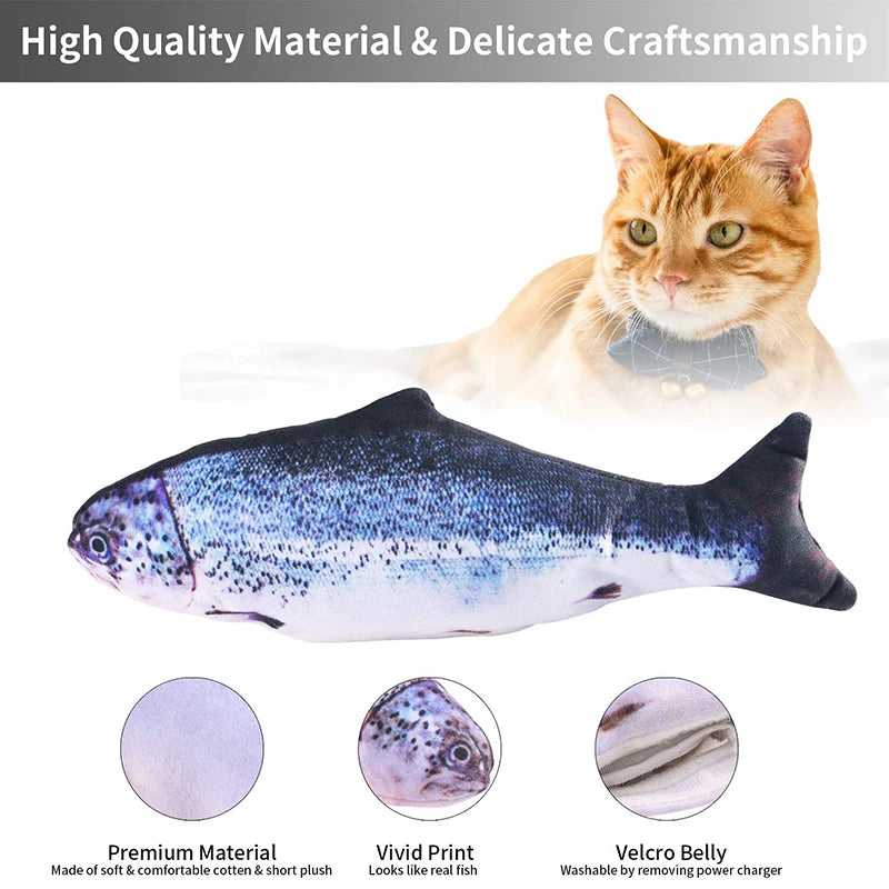 Pet Electric Cat Toy Fish Pet Cat Toy Simulation Fish Swing Dance Fish Toy Interesting Cat Toy Supplies USB Charging