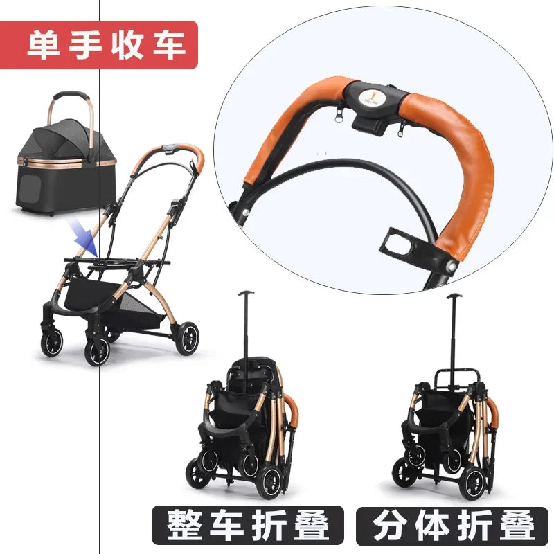 Foldable Lightweight Pet Cart for Cats & Small Dogs