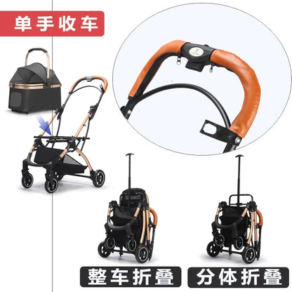 Foldable Lightweight Pet Cart for Cats & Small Dogs