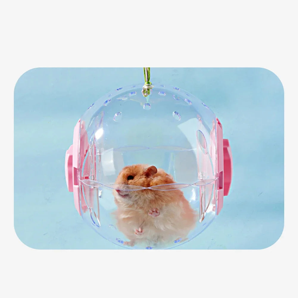 倉鼠健身球透明倉鼠跑步球輪帶牽引繩適用於小動物寵物用品14公分/18厘米