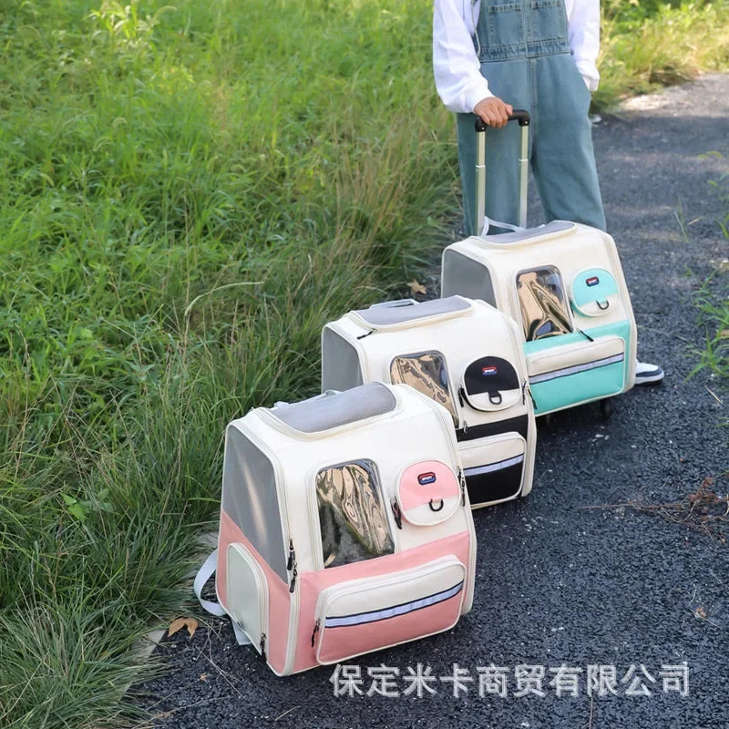 Cat Bag Go Out Portable Pet Trolley Case Backpack Outdoor Travel Pet Bag Cat Supplies