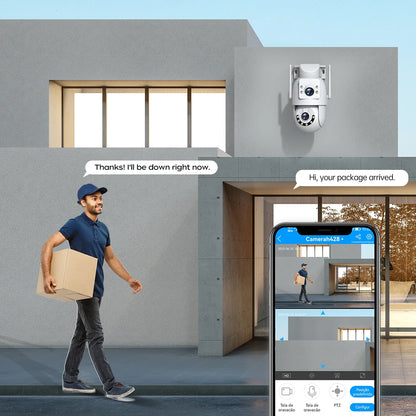 Jooan 4K 8MP 高清 Wifi PTZ 攝影機戶外 5G Wifi 雙鏡頭安全 IP 攝影機 5 倍變焦 AI 追蹤 ONVIF CCTV 監控攝影機