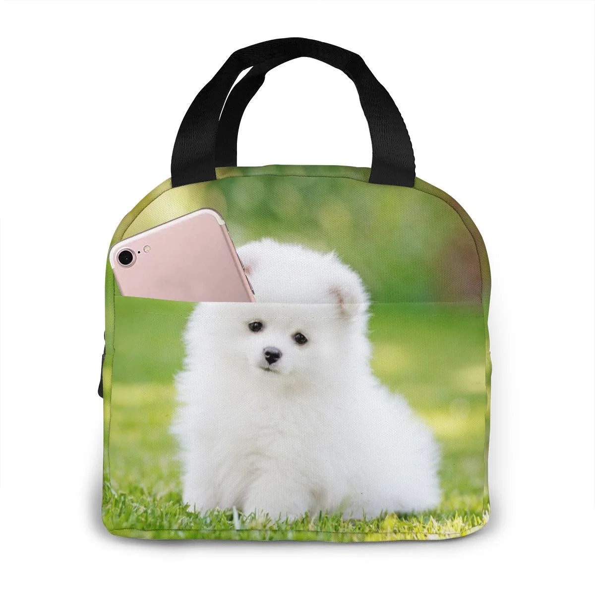 Pomeranian Dog Insulated Lunch Bag For Reusable Waterproof Cooler Bag Lunch Box For Teens Girls School Travel Picnic