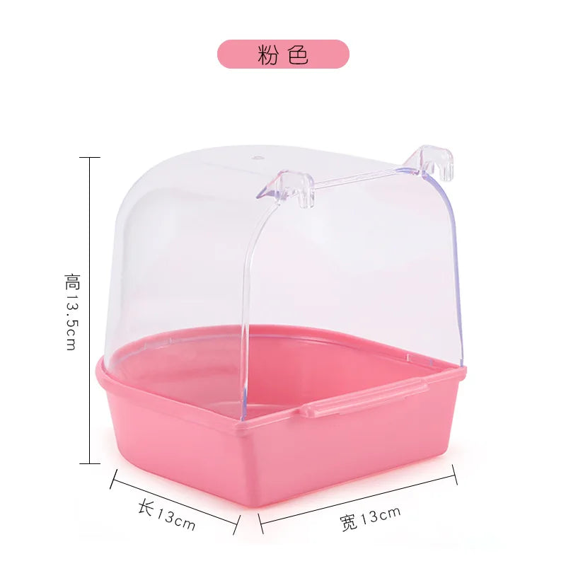 Hanging Bird Bath Cube Parrots Bathtub Bath Shower Box Cage Accessory for Little Bird Canary Budgerigar Cockatiel Parrot Bath