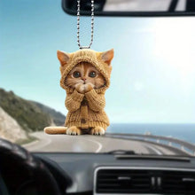 1pc Cat Pendant Christmas Tree Ornament With Lanyard Easy To Hang Car Acrylic Hanging Pendant Xmas Tree Decoration 아크릴 고양이 장신구