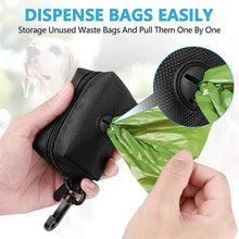 Mini Dog Poop Bag Holder with Leash Clip & Storage Pocket
